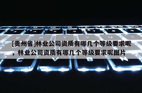 [貴州省]林業(yè)公司資質(zhì)有哪幾個(gè)等級(jí)要求呢，林業(yè)公司資質(zhì)有哪幾個(gè)等級(jí)要求呢圖片