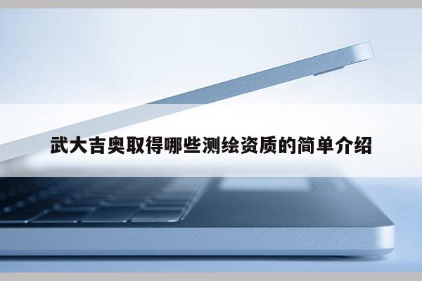 武大吉奧取得哪些測(cè)繪資質(zhì)的簡單介紹