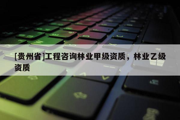 [貴州省]工程咨詢林業(yè)甲級(jí)資質(zhì)，林業(yè)乙級(jí)資質(zhì)